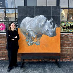 Canvas Gallery - Jim Bourke "Rhino #1" with Rachel