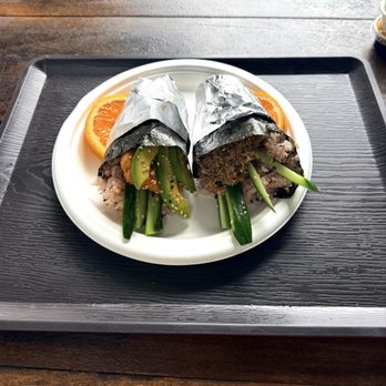 Sushi Vegan - Spicy Tuna Hand Roll & California Hand Roll - Vegan Near Me - Santa Monica, California Sushi Vegan - Spicy Tuna Hand Roll & California Hand Roll - Vegan Near Me - Santa Monica, California