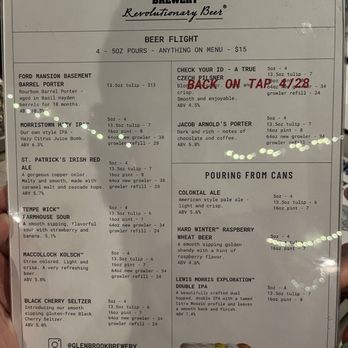 Glenbrook Brewery - Beer Menu - Breweries Near Me - Morristown, New Jersey