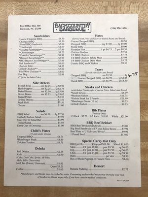 Menu photo 7 Backcountry Barbecue Lexington, NC Menu photo 7 Backcountry Barbecue Lexington, NC
