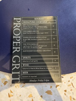 Menu photo 7 Proper Grit West Palm Beach, FL