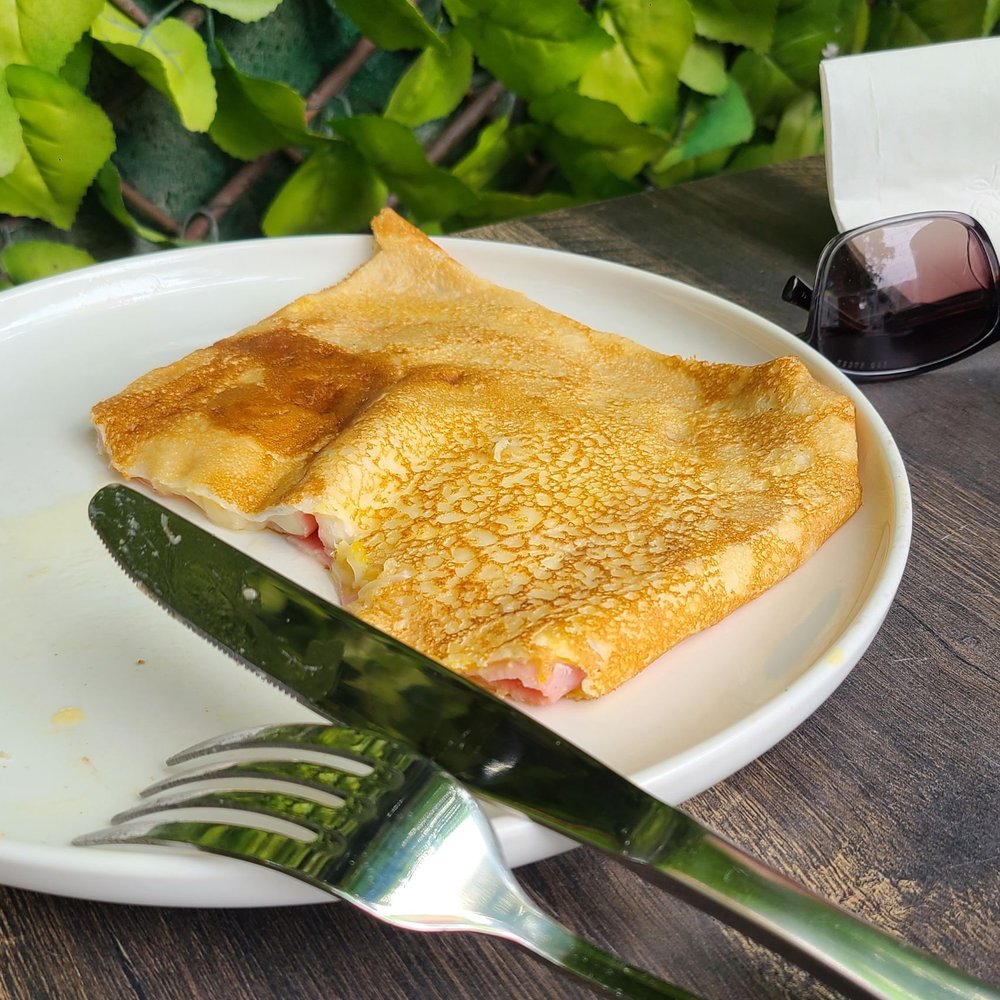 Ham, egg and cheese crepe Ham, egg and cheese crepe