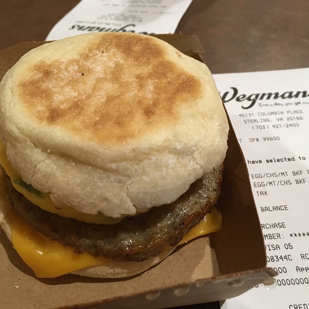 Wegmans - Breakfast Muffin with Sausage and Western Omelette 3.49 - Grocery Near Me - Sterling, Virginia Wegmans - Breakfast Muffin with Sausage and Western Omelette 3.49 - Grocery Near Me - Sterling, Virginia
