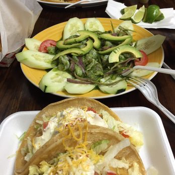 Vallarta Taco Shop - Camarones aguachiles and fish tacos! Both are YUM! - Mexican Near Me - San Diego, California