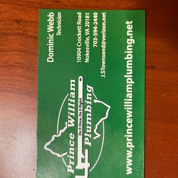 Prince William Plumbing - Business card - Plumbing Near Me