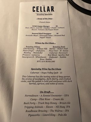 Menu photo 1 The Cellar at Firestone Newnan, GA