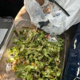 All lettuce this is supposed to be a barbecue chicken salad I don't think so All lettuce this is supposed to be a barbecue chicken salad I don't think so