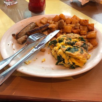 Junior's Restaurant & Bakery - Foxwoods - Breakfast won. Spinach omelette - American Near Me - Mashantucket, Connecticut Junior's Restaurant & Bakery - Foxwoods - Breakfast won. Spinach omelette - American Near Me - Mashantucket, Connecticut