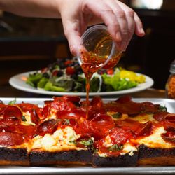 Pizza N Such - Bee Kind Detroit Style Deep Dish.