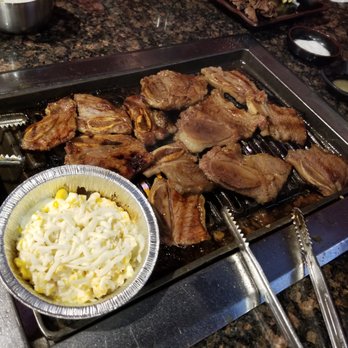 Let's Gogi - LA Kalbi Short Ribs and Corn Cheese (after cutting and cooking). The Kalbi was outstanding. - Korean Near Me - Rowland Heights, California Let's Gogi - LA Kalbi Short Ribs and Corn Cheese (after cutting and cooking). The Kalbi was outstanding. - Korean Near Me - Rowland Heights, California