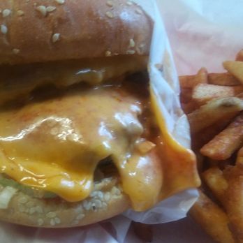 Burger Boy - Double red chile cheese burger. Fantastic - Burgers Near Me - Cedar Crest, New Mexico