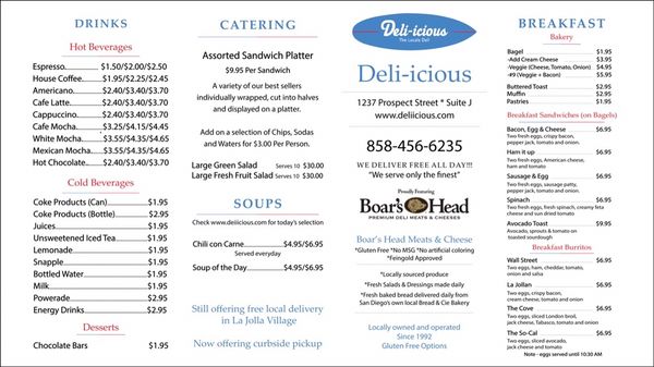 Menu photo 7 Deli-icious La Jolla, CA