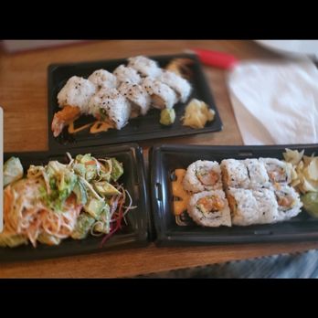 jony's sushi - Avocado salad, spicy yellowtail roll and shrimp tempura roll - Sushi Bars Near Me - Columbus, Ohio
