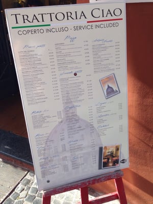 Menu photo 3 Trattoria Ciao Rome, RM Menu photo 3 Trattoria Ciao Rome, RM