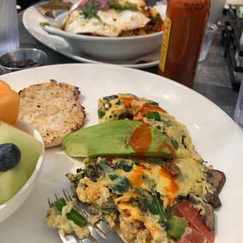 Beach Plum Kitchen - Omelette and chorizo hash. Really good! - New American Near Me - Carlsbad, California