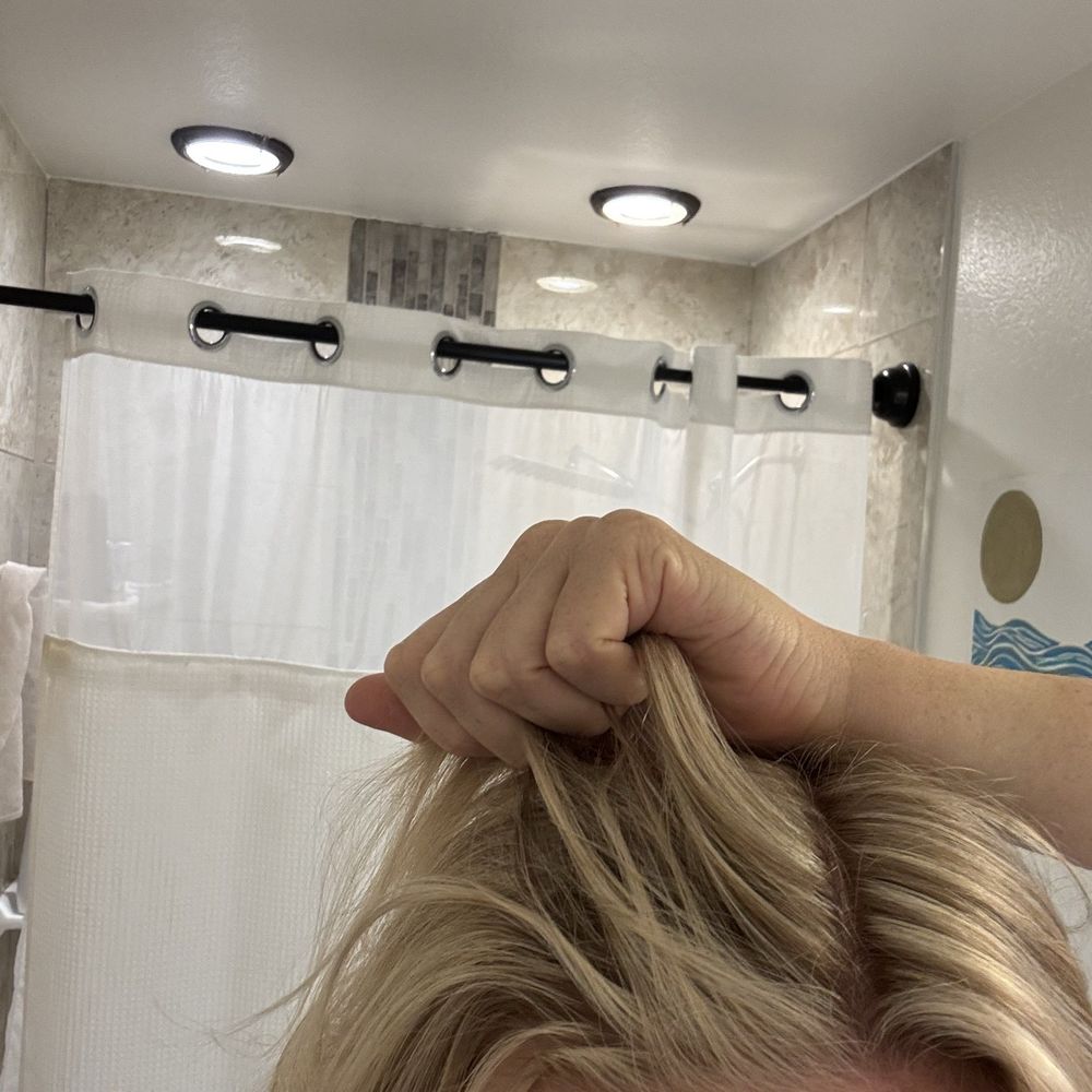 Big chunk of blonde on the hairline