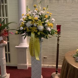 Taylor Flower Shop - $100 standing basket arrangement with custom banner ribbon