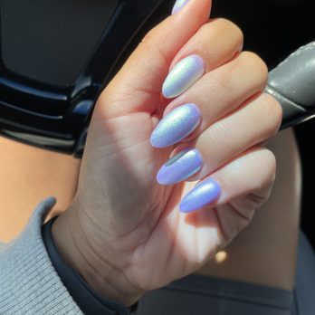 Elegant Nails and Spa - Chrome Purple Acrylic Nails - Nail Salons Near Me - Torrance, California
