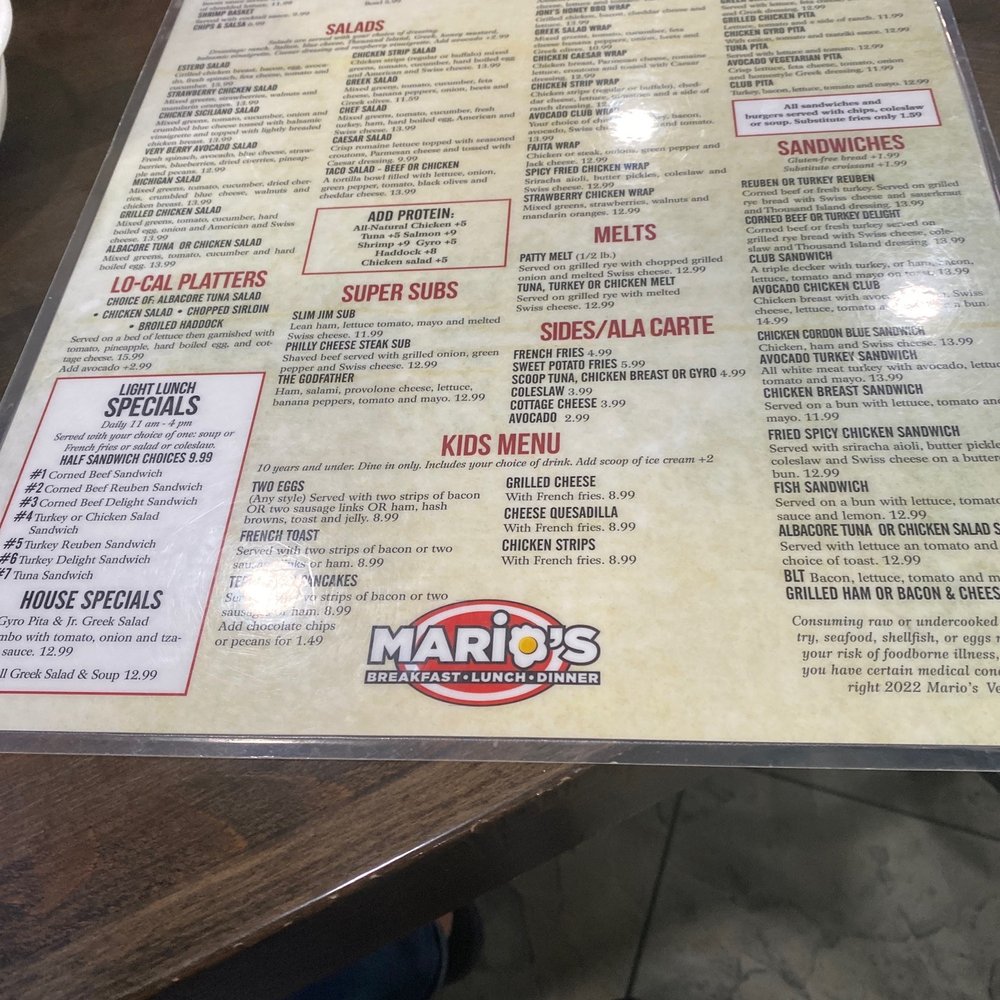 Mario's of Estero - Menu - New American Near Me - Estero, Florida Mario's of Estero - Menu - New American Near Me - Estero, Florida