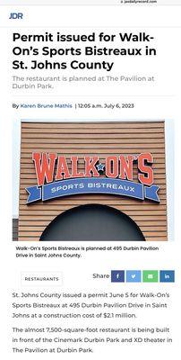 WALK-ON’S SPORTS - BISTREAUX - Updated September 2025 - 495 Durbin