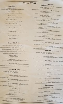 Menu photo 8 Tani Thai Restaurant Buford, GA
