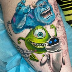 Vice City Tattoo - This is the 1st of 4 sessions with Tyler for me pixar leg