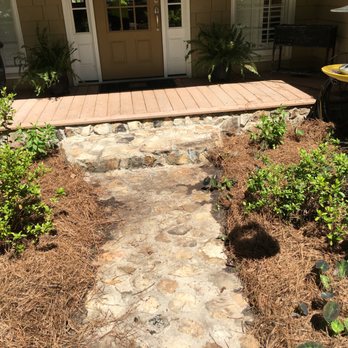 Mitchell's Lawn Care - a stone path leading to the front door - Landscaping Near Me - Salem, Alabama