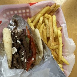 The lamb and beef gyro wrap The lamb and beef gyro wrap