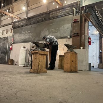 Lawless Forge - My instructor Matt working on the bevel. - Art Classes Near Me - Seattle, Washington