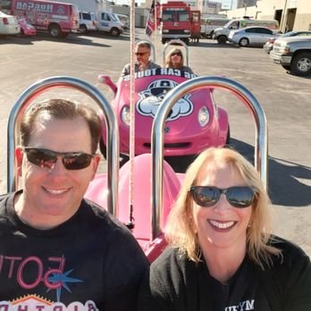 Hog Car Tours - Getting ready to hit the road in our pink tandem scooter - Food Tours Near Me - Las Vegas, Nevada