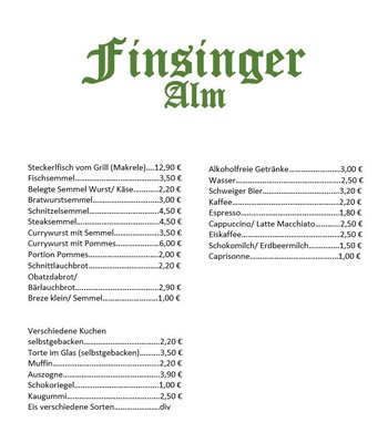 Menu photo 2 Finsinger Alm Finsing, BY Menu photo 2 Finsinger Alm Finsing, BY