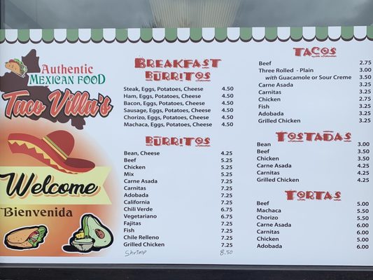 Menu photo 2 Taco Villa's Bellefontaine, OH