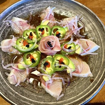 Toro Sushi - Yellowtail Carpaccio! That sauce is fire!!!! - Sushi Bars Near Me - Winchester, California Toro Sushi - Yellowtail Carpaccio! That sauce is fire!!!! - Sushi Bars Near Me - Winchester, California