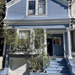 House exterior painted blue House exterior painted blue