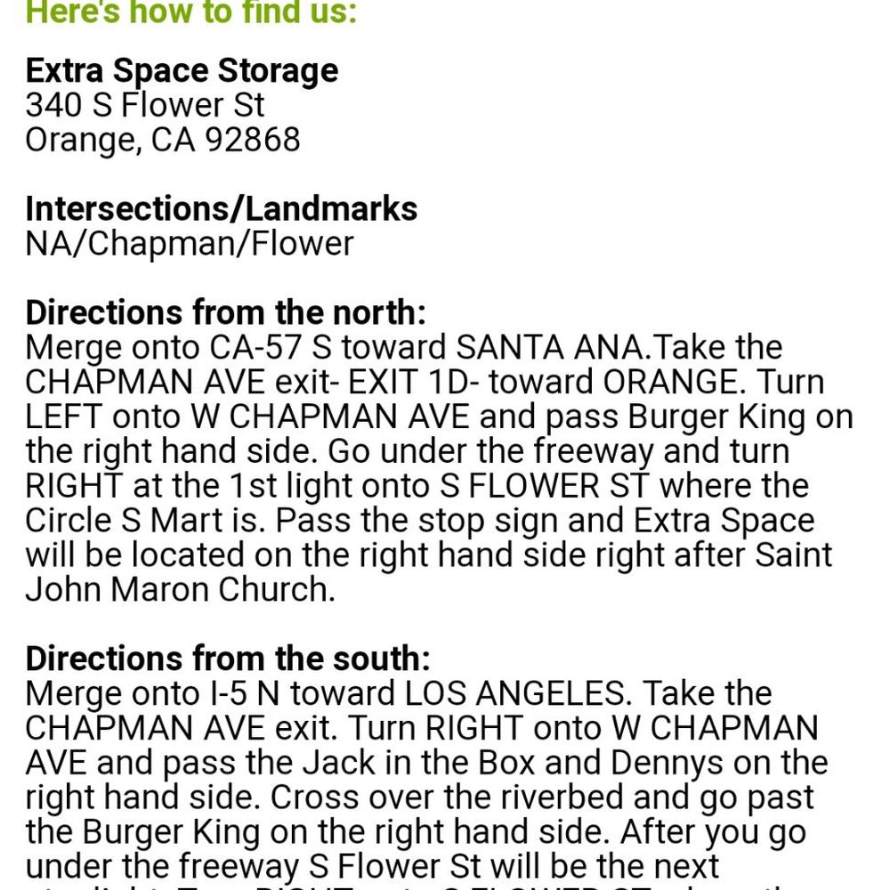 Extra Space Storage - States 10pm, it's 9:21pm, we've been here for an hour or so and cannot get in and no one is answering - Self Storage Near Me - Orange, California Extra Space Storage - States 10pm, it's 9:21pm, we've been here for an hour or so and cannot get in and no one is answering - Self Storage Near Me - Orange, California