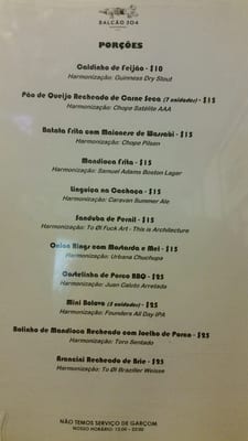 Menu photo 2 Balcão 304 São Paulo, SP