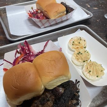 Fette Sau - Burnt Ends Sandwich & deviled eggs - Barbeque Near Me - Philadelphia, Pennsylvania