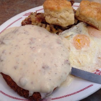 Yorkshire Restaurant - Country Fried Steak w/ 2 eggs, home fries, and biscuits - Breakfast & Brunch Near Me - Manassas, Virginia Yorkshire Restaurant - Country Fried Steak w/ 2 eggs, home fries, and biscuits - Breakfast & Brunch Near Me - Manassas, Virginia