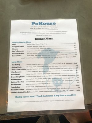 Menu photo 1 Po House Avon, NC