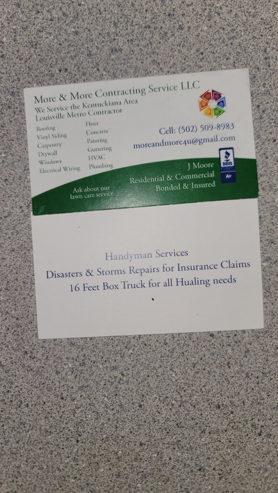 Slide of More and More Contracting Services