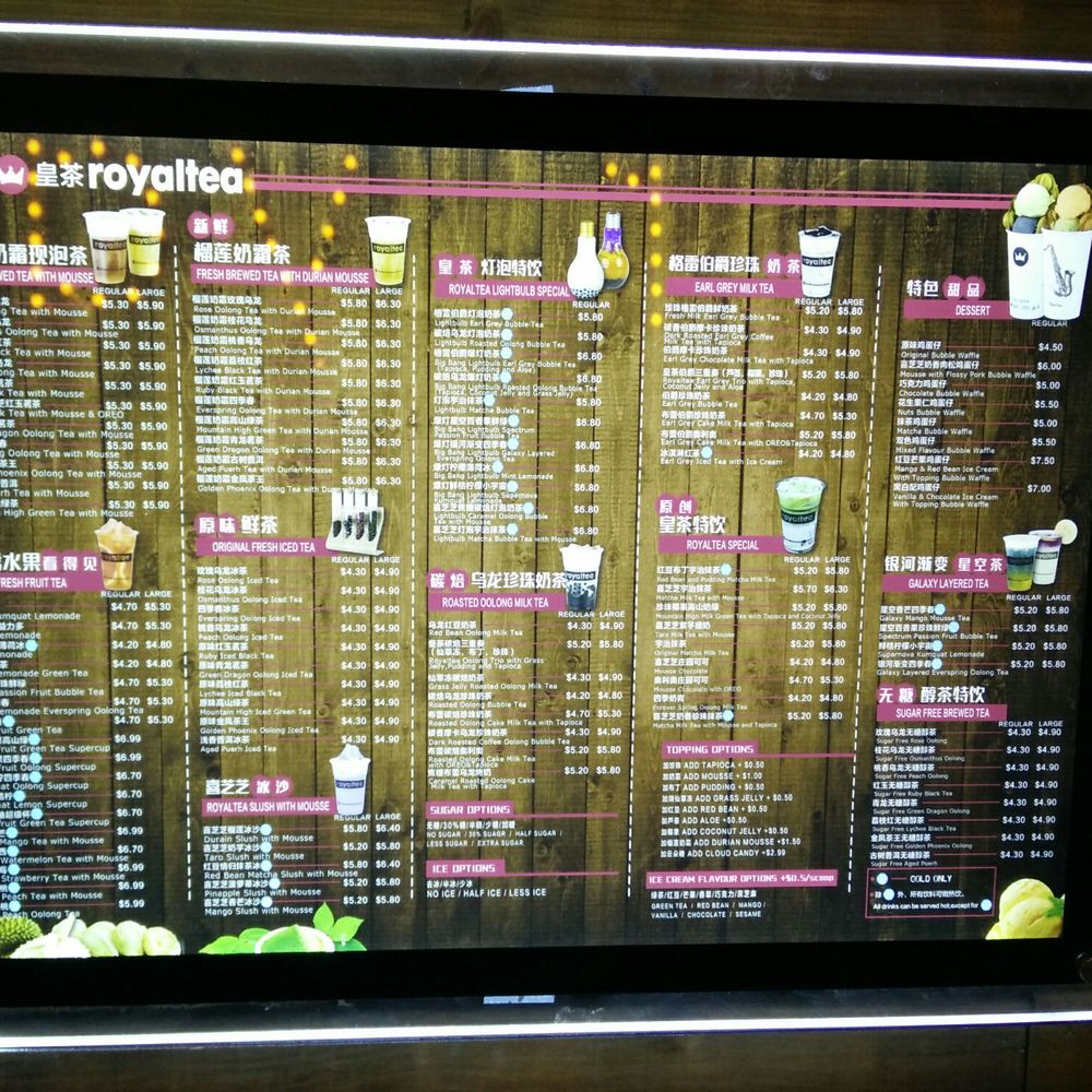 Royaltea - Royaltea's menu. - Bubble Tea Near Me - Toronto, Ontario