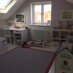 The Rug and Carpet Shop - Bespoke linen taped edge rug for a little girls bedroom, made by John.