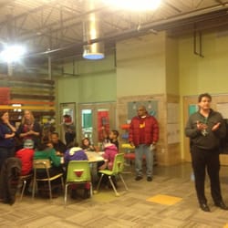 Badger Rock Middle School - Principal talking during African American experience night.