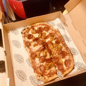 Kickback Jack's - Large thin crust with pepperoni and sausage - American Near Me - Raleigh, North Carolina