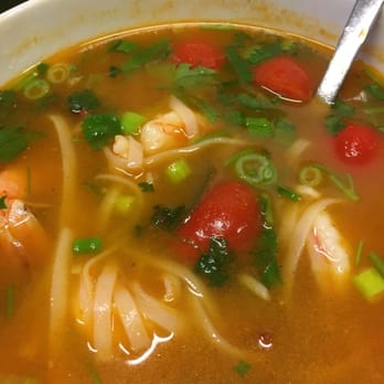 Thai Chef - tom Yum gong (prawns) with no mushroom - a tad sweet for me but I think a lot of people might like that - Thai Near Me - Burnaby, British Columbia