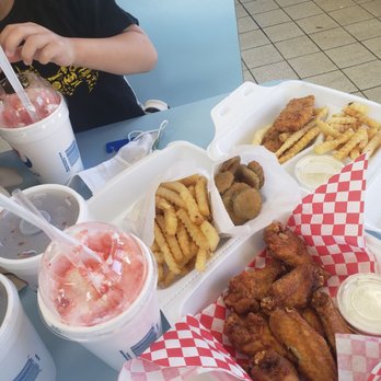 Myras - Chicken Wings, Fries, Fried Pickles, Chicken Tender kids meal and Slushie w/ice cream. - Burgers Near Me - Valdese, North Carolina