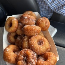 Lil’ Orbits Donuts - Mini donuts w/ the works; powdered sugar, cinnamon, and cream cheese glaze on the side