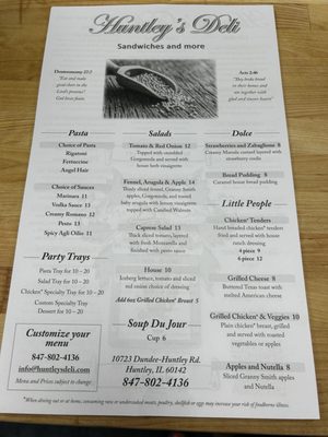 Menu photo 1 Huntley's Deli Huntley, IL