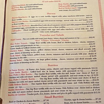 Pedro's Mexican Restaurant - Menu 10-30-24 - Mexican Near Me - Atascadero, California
