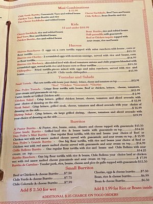 Menu photo 3 Pedro's Mexican Restaurant Atascadero, CA